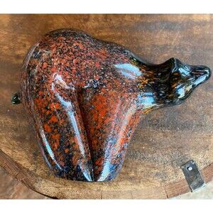 Orient & Flume Handmade Art Glass Bear Signed Original USA